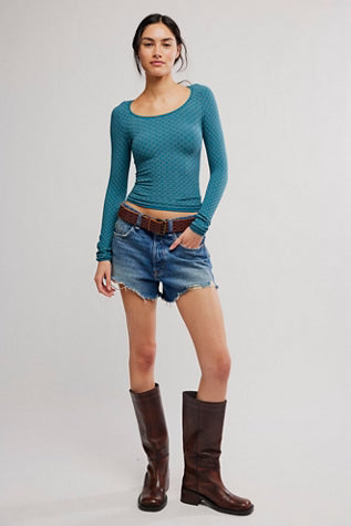 FREE PEOPLE LOVE LETTER LONG SLEEVE STILL SEA