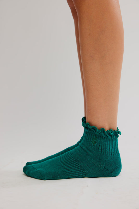 FREE PEOPLE MOVEMENT CLASSIC RUFFLE SOCKS MIDNIGHT JADE