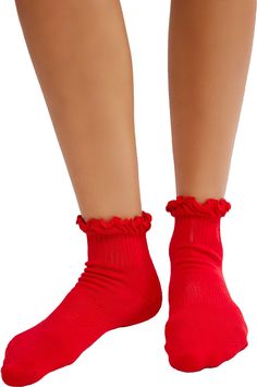 FREE PEOPLE MOVEMENT CLASSIC RUFFLE SOCKS WINTERBERRY