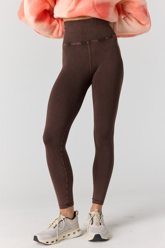 FREE PEOPLE MOVEMENT GOOD KARMA LEGGING WASHED CHOCOLATE