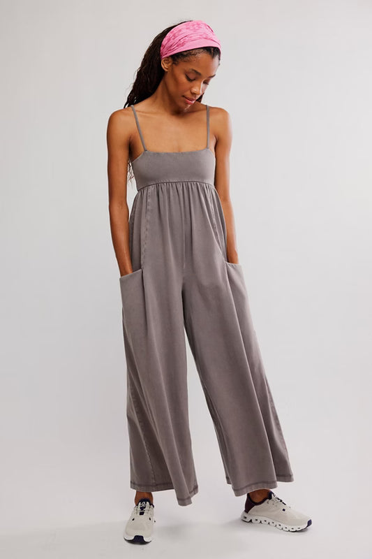 FREE PEOPLE MOVEMENT HOT SHOT STRAPPY ONESIE HICKORY