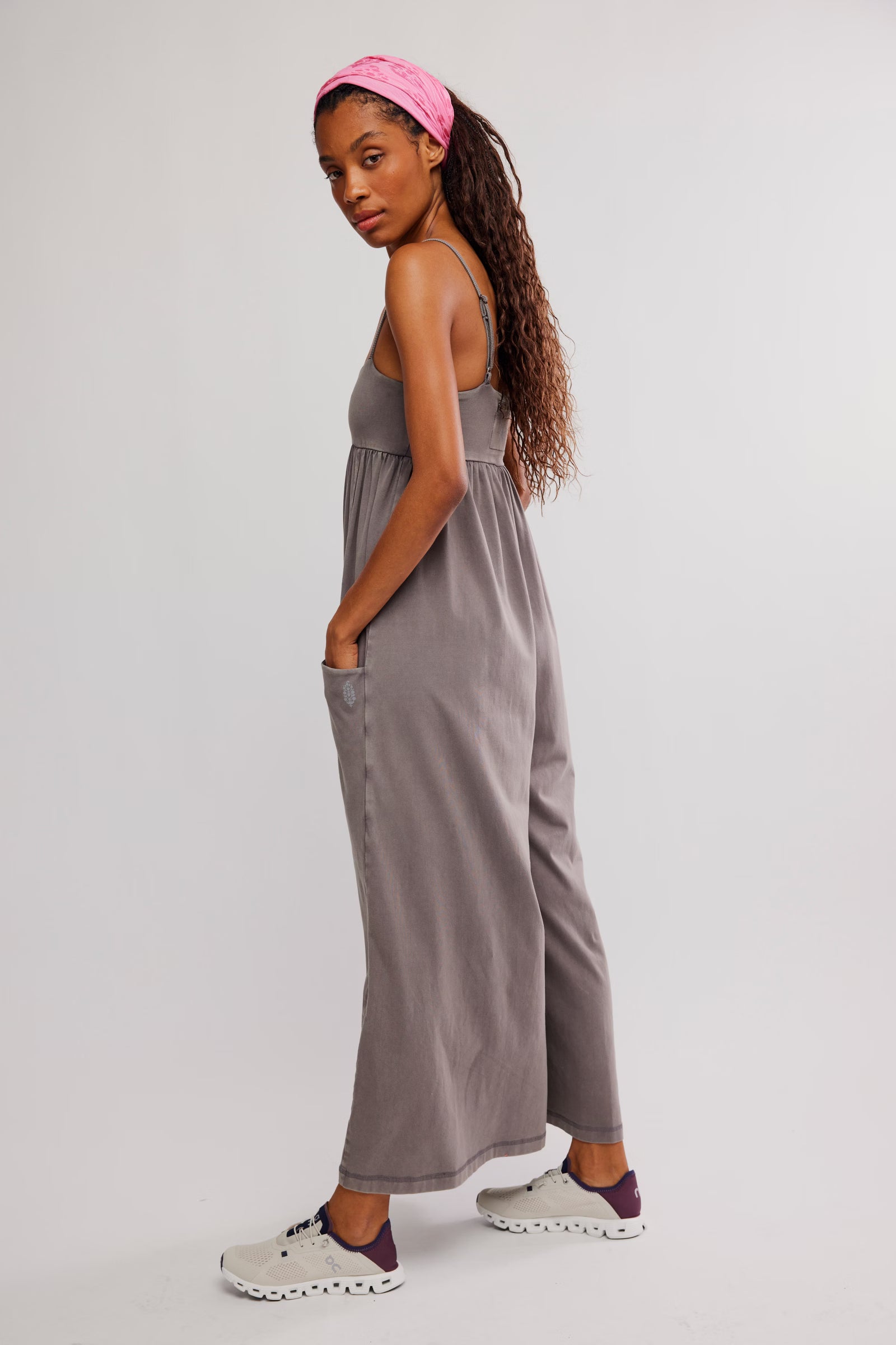 FREE PEOPLE MOVEMENT HOT SHOT STRAPPY ONESIE HICKORY