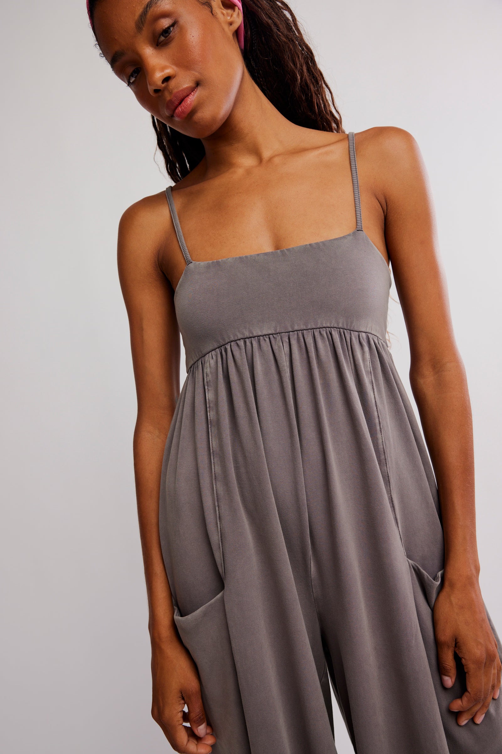 FREE PEOPLE MOVEMENT HOT SHOT STRAPPY ONESIE HICKORY
