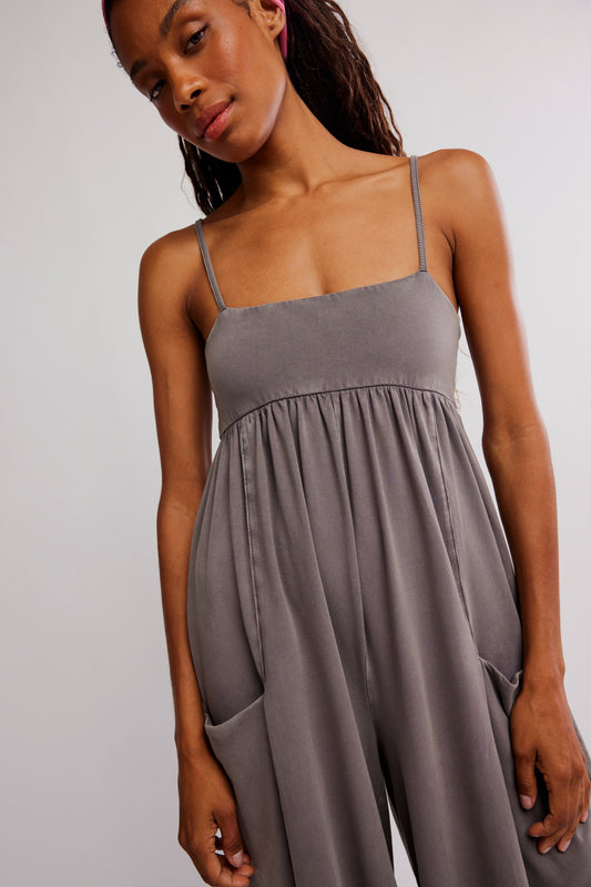 FREE PEOPLE MOVEMENT HOT SHOT STRAPPY ONESIE HICKORY