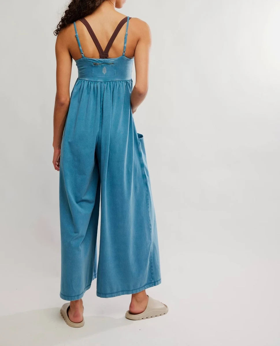 FREE PEOPLE MOVEMENT HOT SHOT STRAPPY ONESIE RIPTIDE