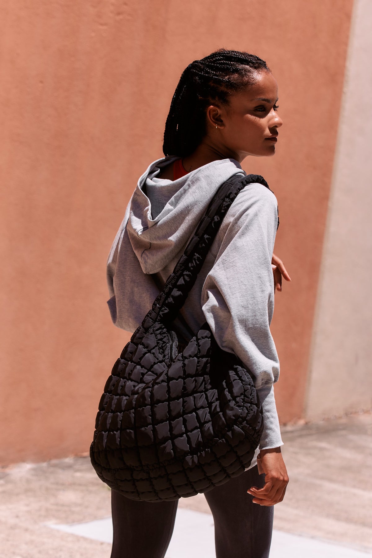 FREE PEOPLE MOVEMENT QUILTED CARRY ALL BLACK