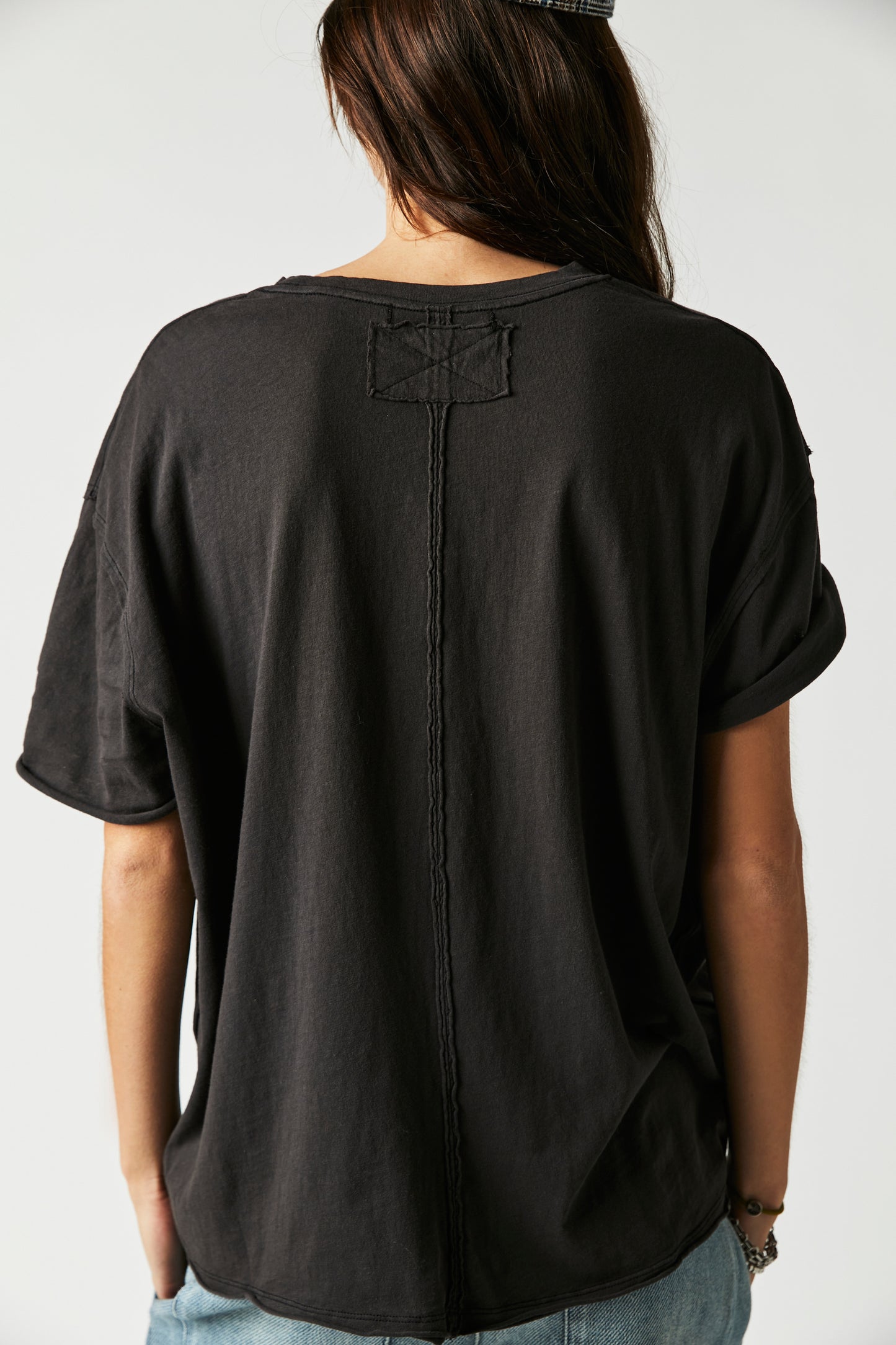 FREE PEOPLE NINA TEE  BLACK