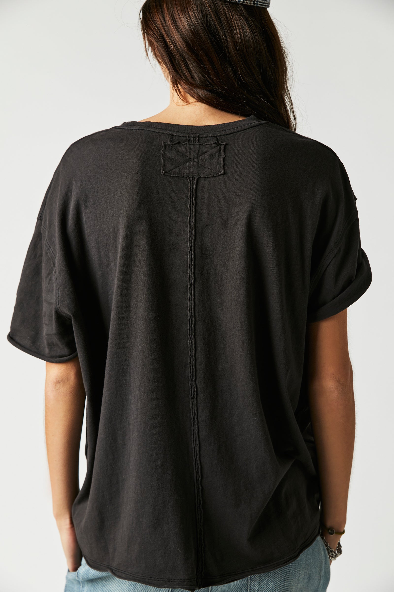 FREE PEOPLE NINA TEE  BLACK