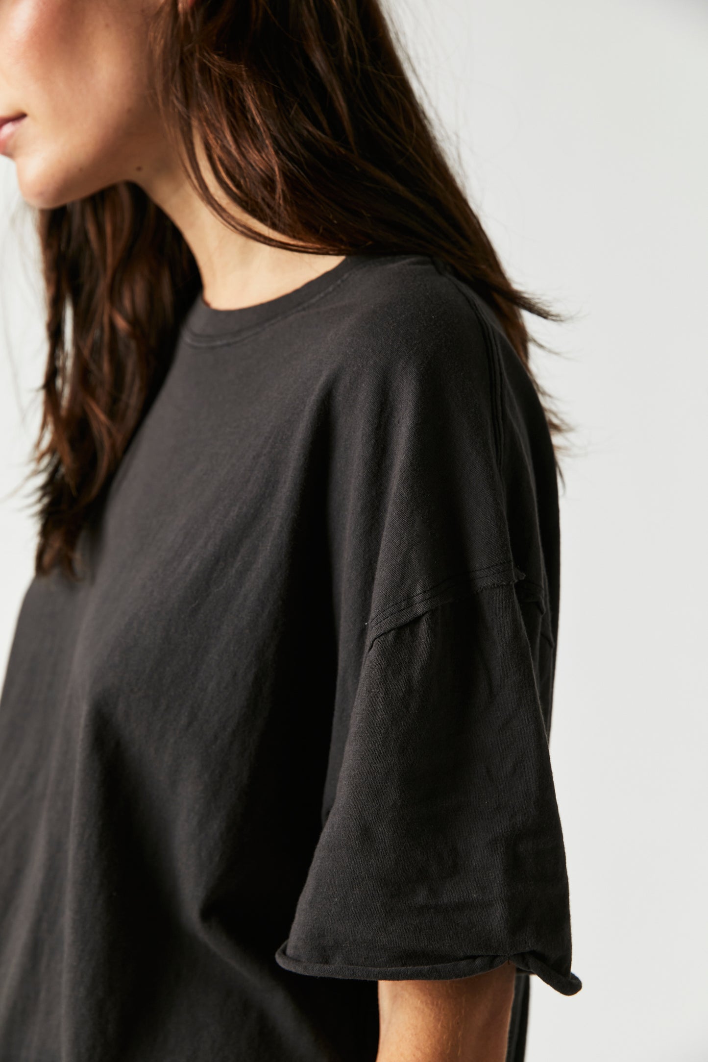 FREE PEOPLE NINA TEE  BLACK