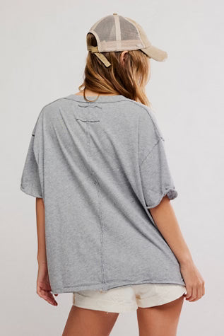FREE PEOPLE NINA TEE HEATHER GREY