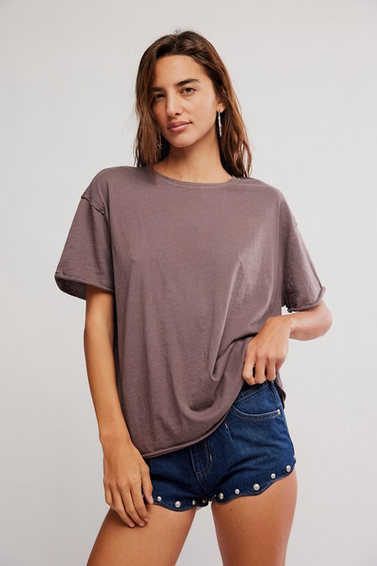 FREE PEOPLE NINA TEE MOCHACCINO