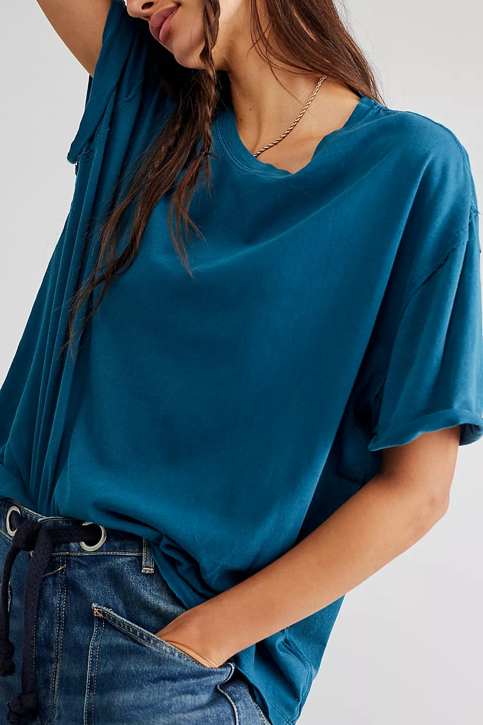 FREE PEOPLE NINA TEE NAVY PATINA