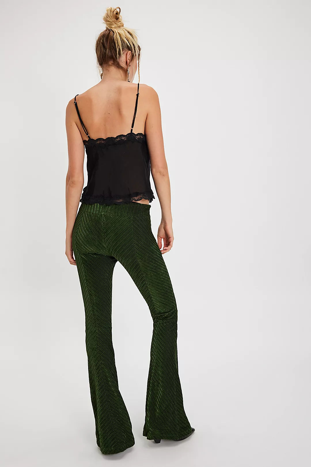 FREE PEOPLE PENNY PULL ON VELVET PANT NIGHT FOREST