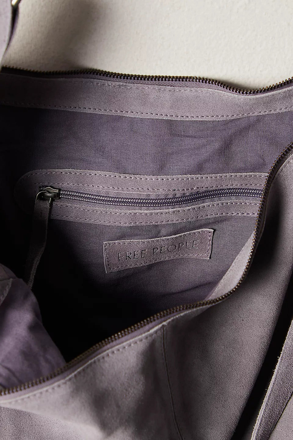FREE PEOPLE ROMA SUEDE TOTE BAG LILAC DUSK