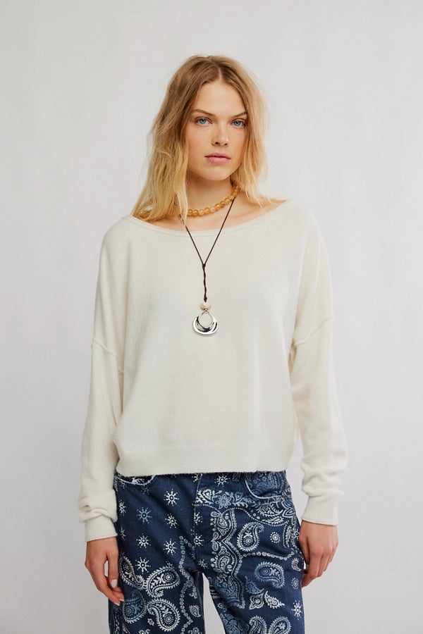 FREE PEOPLE SEE ME PULLOVER WHITE