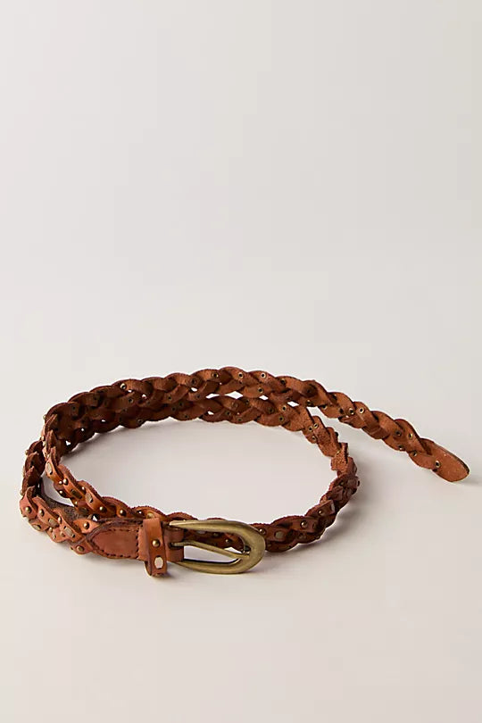 FREE PEOPLE SOL STUD BELT COGNAC