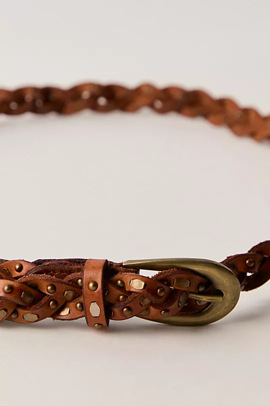 FREE PEOPLE SOL STUD BELT COGNAC 2