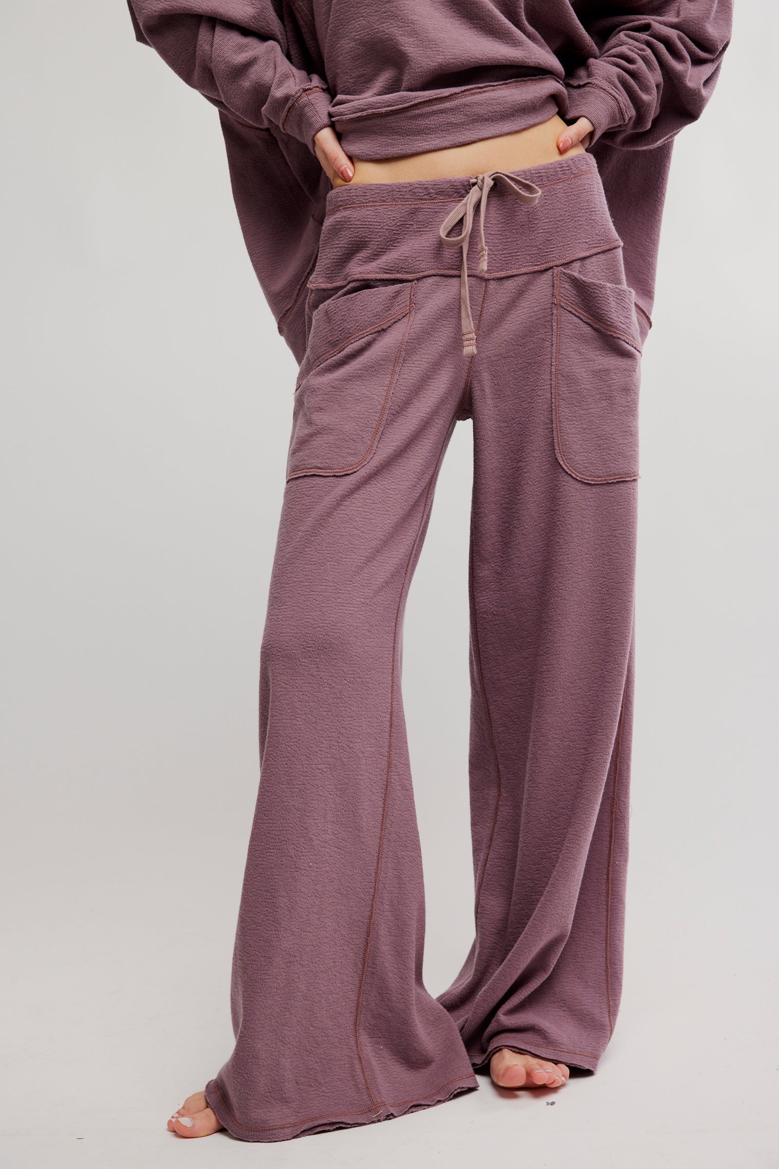 FREE PEOPLE STAYCATION LOUNGE PANT ELDERBERRY TEA