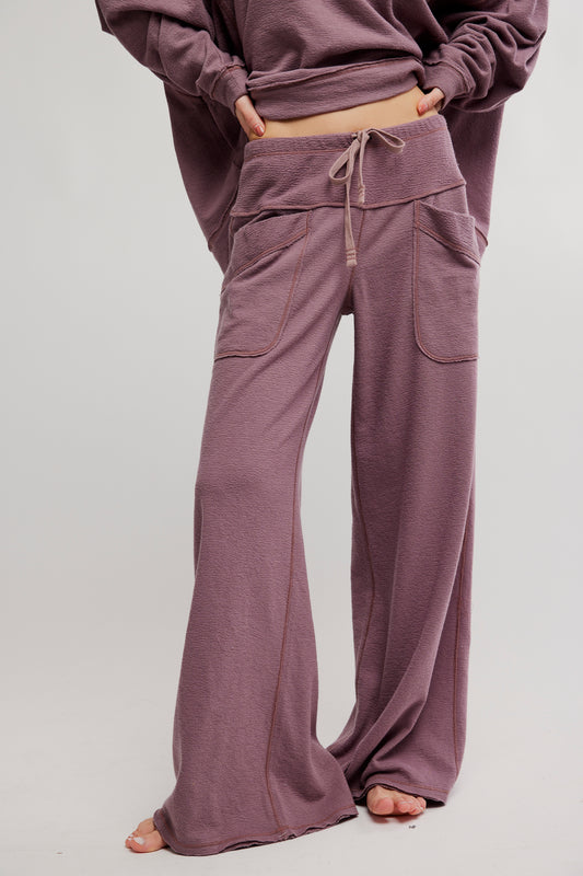 FREE PEOPLE STAYCATION LOUNGE PANT ELDERBERRY TEA