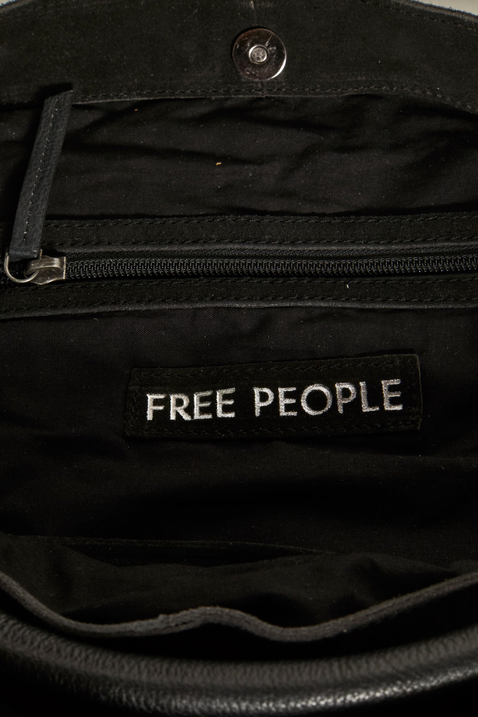 FREE PEOPLE SUZIE SUEDE SLOUCHY OVERSIZED TOTE BAG BLACK