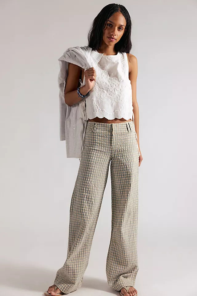 FREE PEOPLE Time Flies Low-Rise Clean Trousers