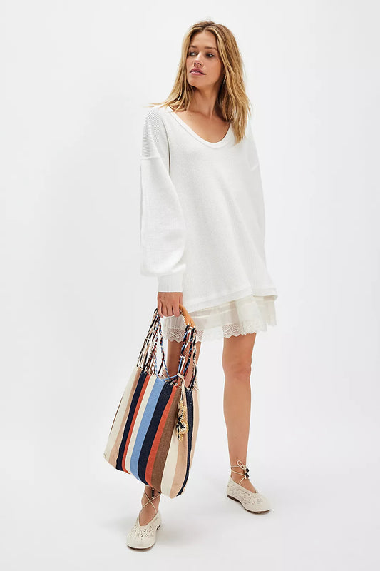 FREE PEOPLE WE THE FREE  COAST 2 COAST THERMAL CLEAN IVORY