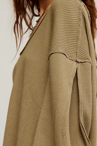 FREE PEOPLE WE THE FREE  COAST 2 COAST THERMAL GOTHIC OLIVE CROSS