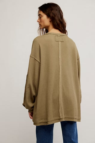 FREE PEOPLE WE THE FREE  COAST 2 COAST THERMAL GOTHIC OLIVE CROSS