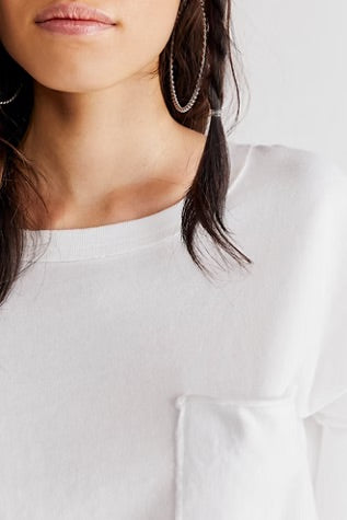 FREE PEOPLE WE THE FREE FADE INTO YOU LONG SLEEVE TEE IVORY