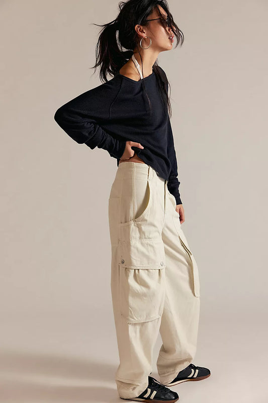 FREE PEOPLE WE THE FREE JESS LONG SLEEVE BLACK