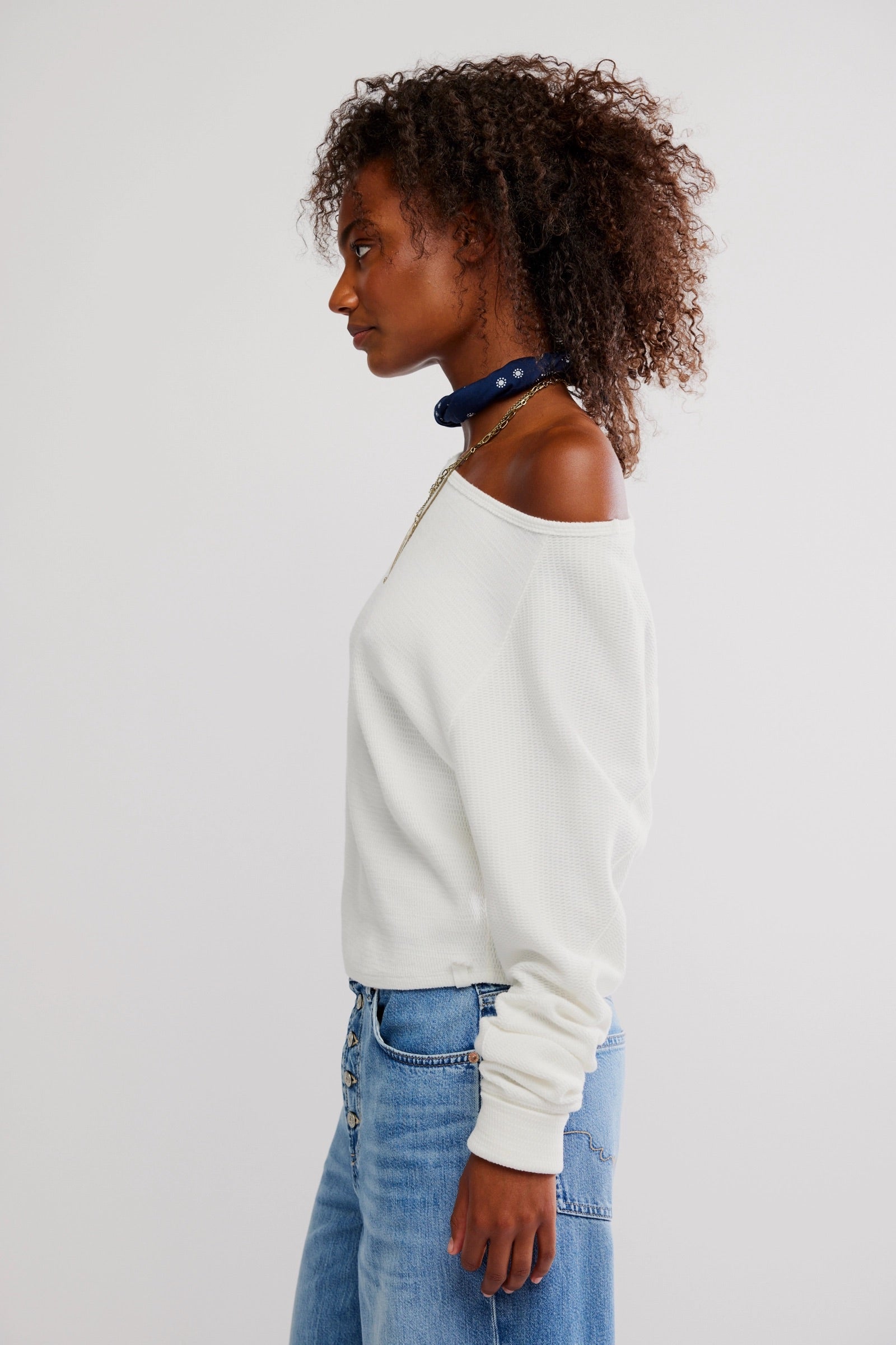 FREE PEOPLE WE THE FREE JESS LONG SLEEVE CLEAN IVORY