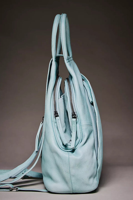 FREE PEOPLE WE THE FREE SOHO CONVERTIBLE TOTE BAG OCEAN BLUE 1