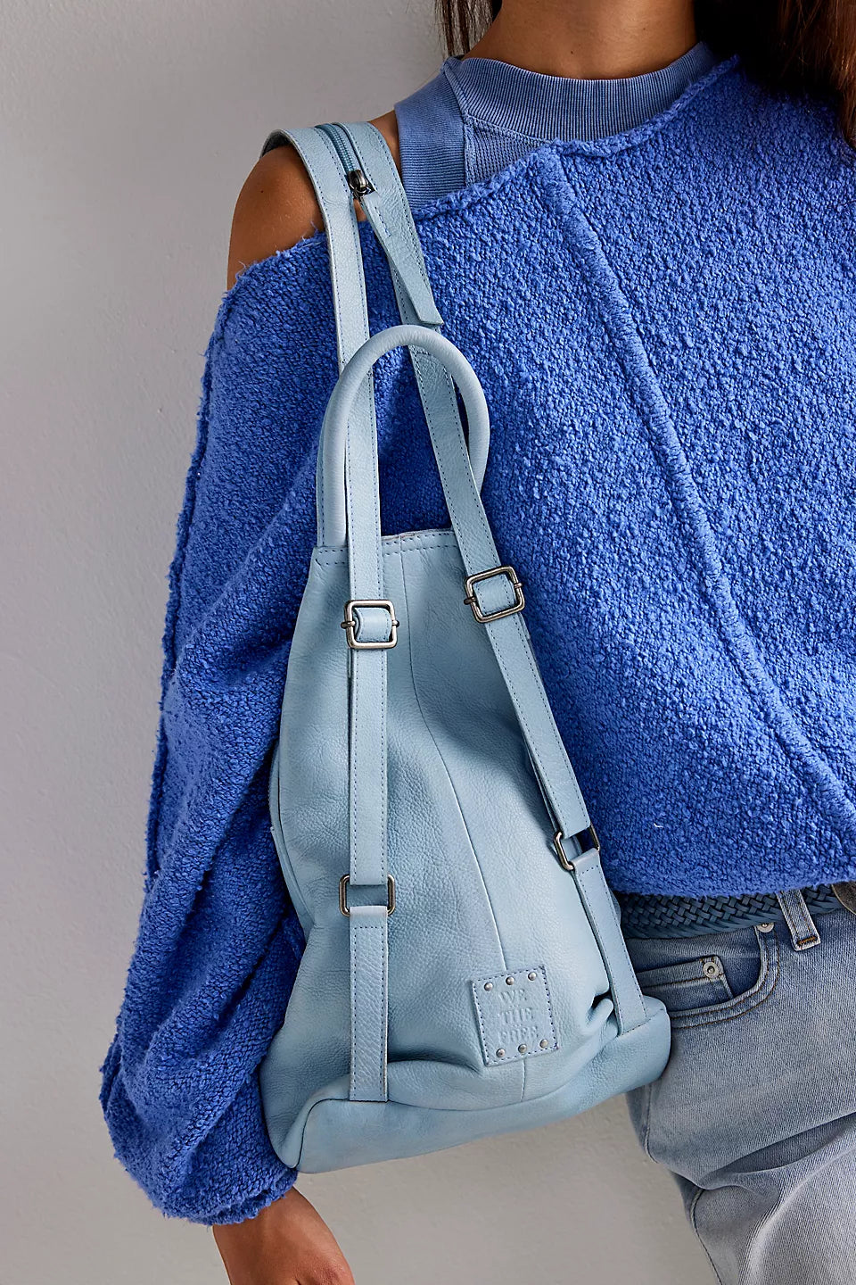 FREE PEOPLE WE THE FREE SOHO CONVERTIBLE TOTE BAG OCEAN BLUE 3