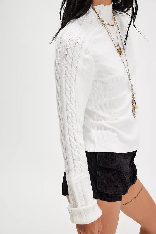 FREE PEOPLE WTF BREEZY SWIT TOP IVORY