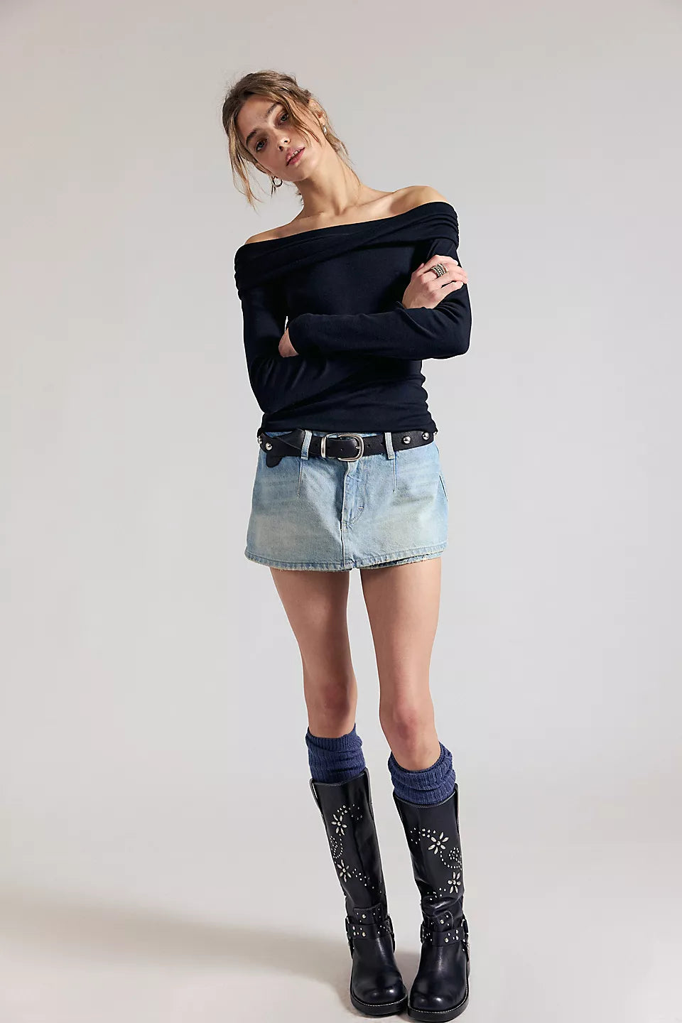 FREE PEOPLE WTF GALIVANTING SKORT AEGEAN