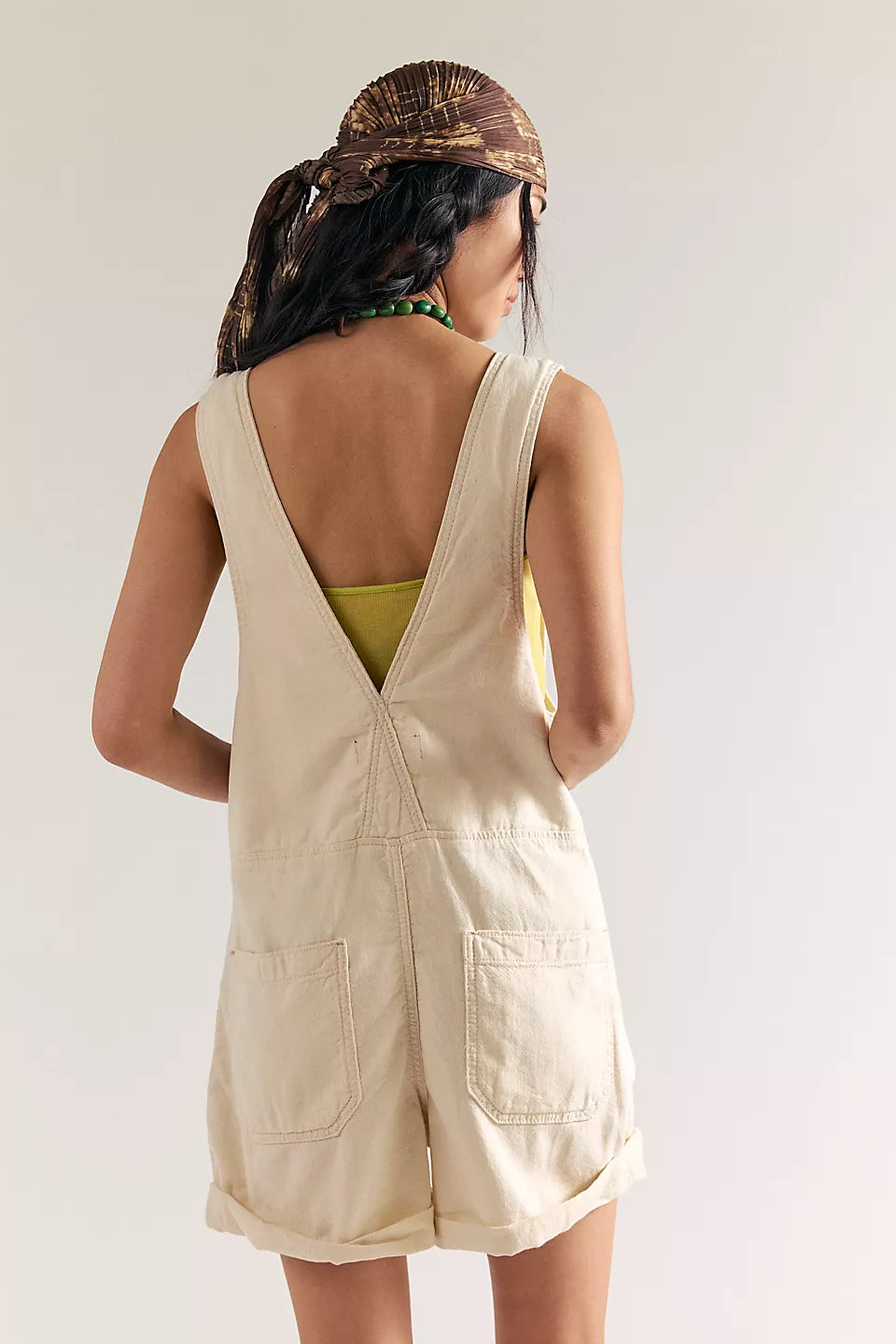 FREE PEOPLE WTF JUDE SHORTALLS ECRU