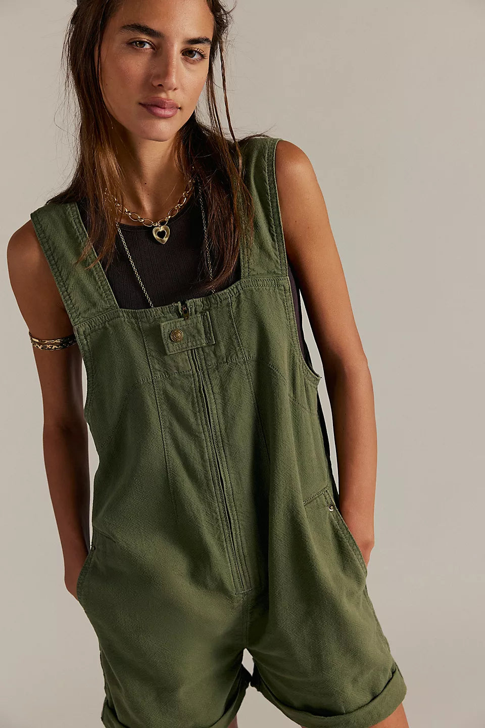 FREE PEOPLE WTF JUDE SHORTALLS VERDANT