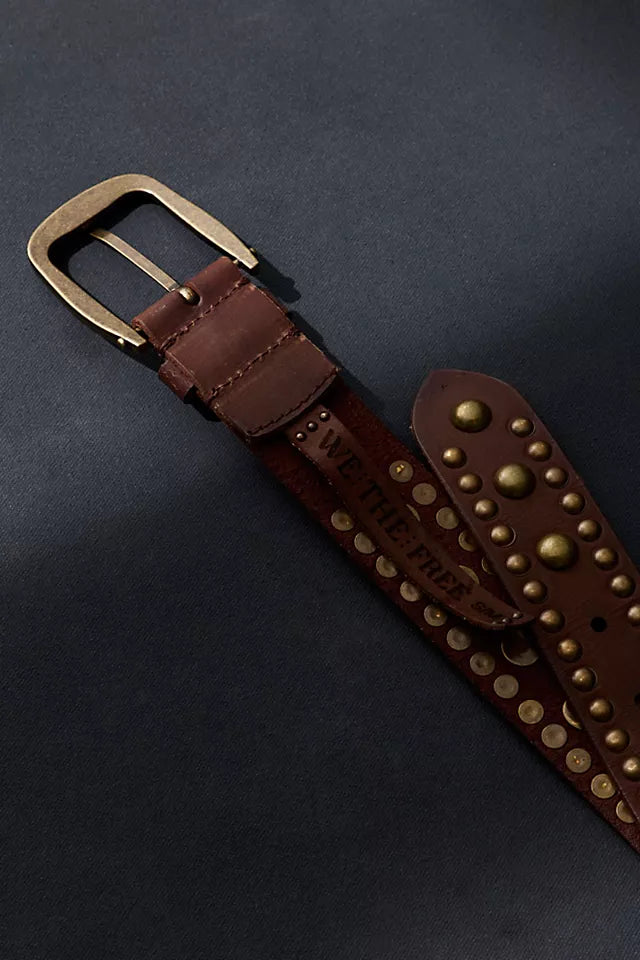 FREE PEOPLE WTF SOLA STUD BELT COGNAC 1
