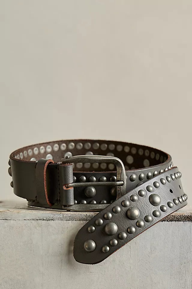 FREE PEOPLE WTF SOLA STUD BELT GRAVEL ROCK