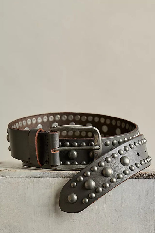 FREE PEOPLE WTF SOLA STUD BELT GRAVEL ROCK