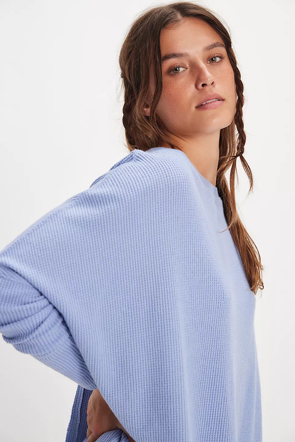 FREE PEOPLE We The Free Latte Blues Solid Thermal Dawn Breeze