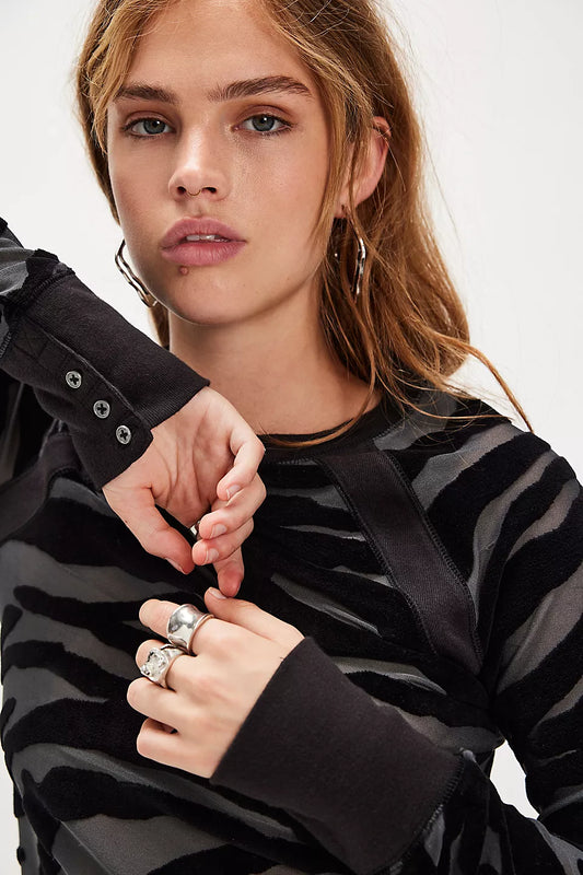 FREE PEOPLE We The Free So Lush Layering Top Black