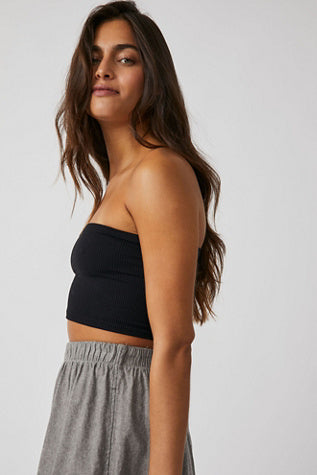 FREE PEOPLE AMELIA BANDEAU TOP BLACK