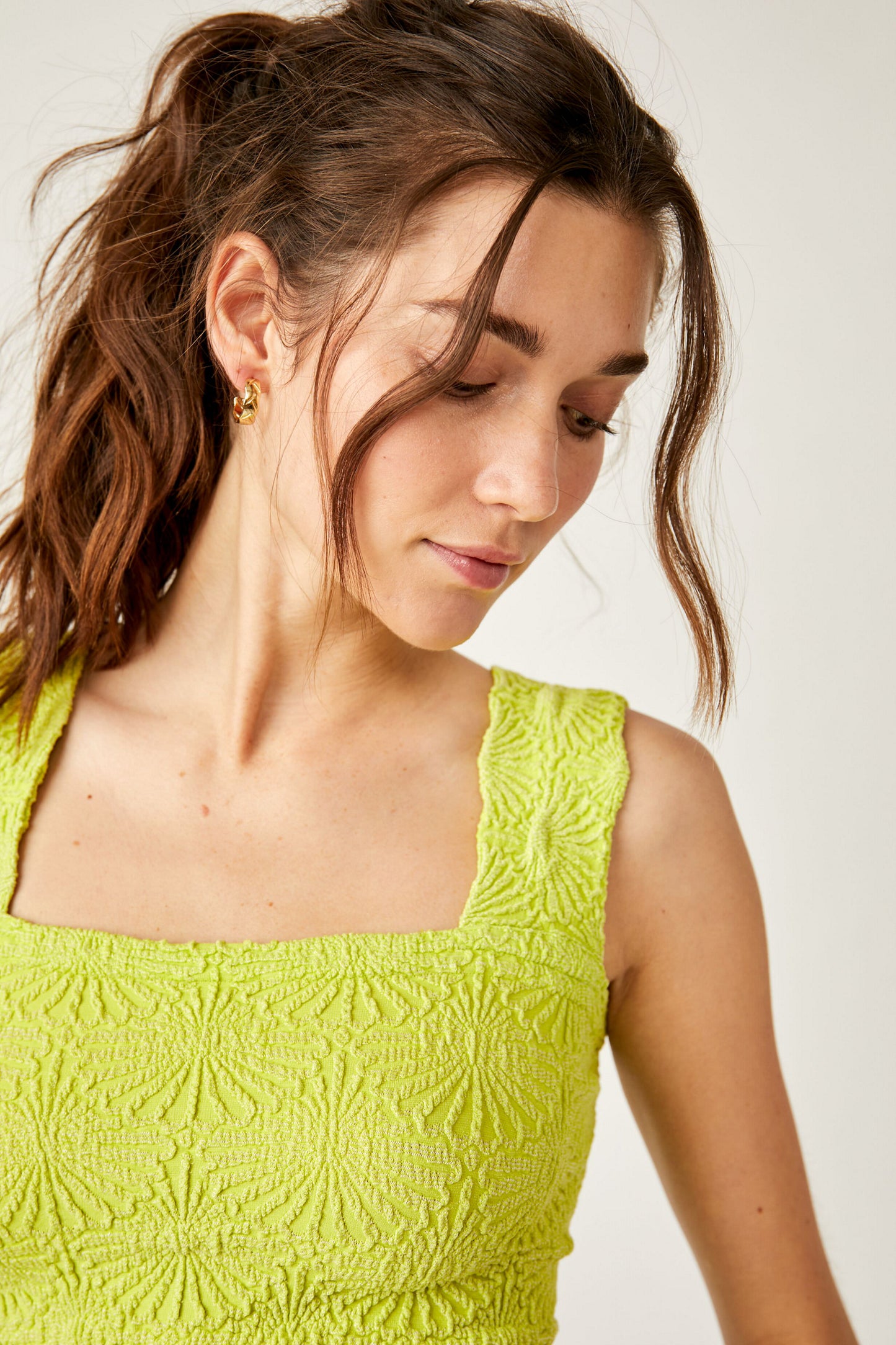 FREE PEOPLE LOVE LETTER CAMI BRIGHT GREEN