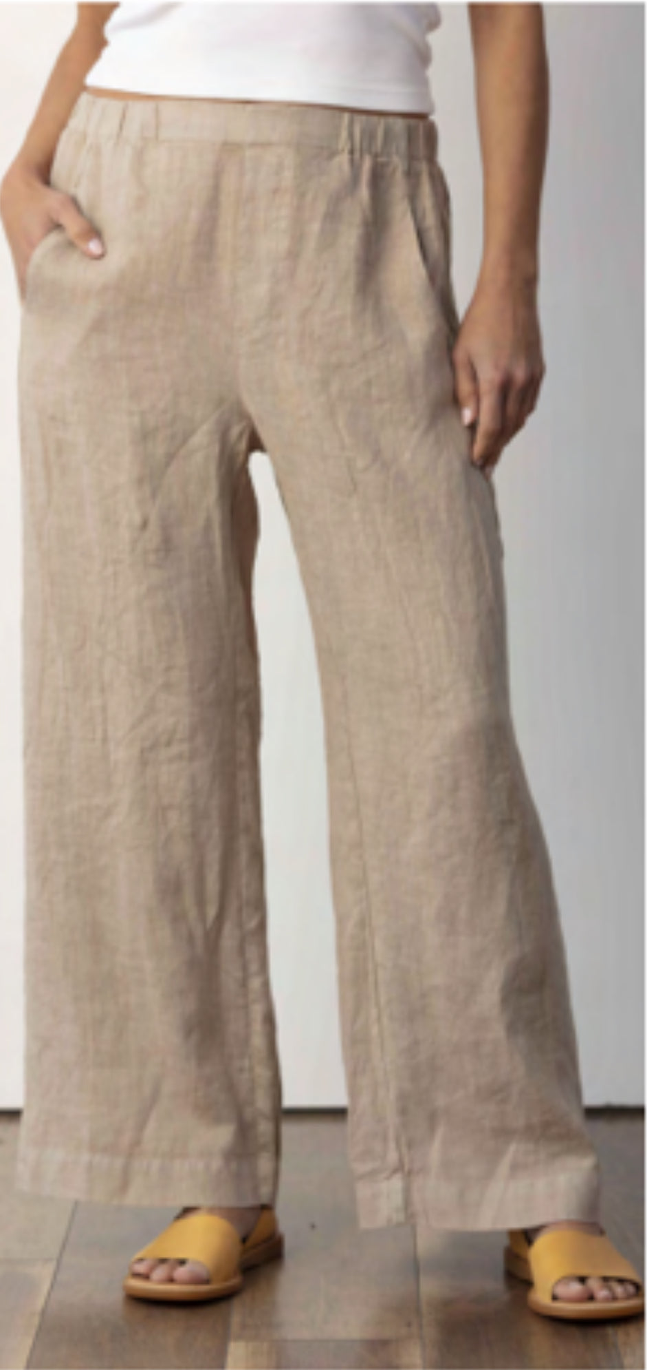 MILA MADISON POCKET LINEN PANT SAND