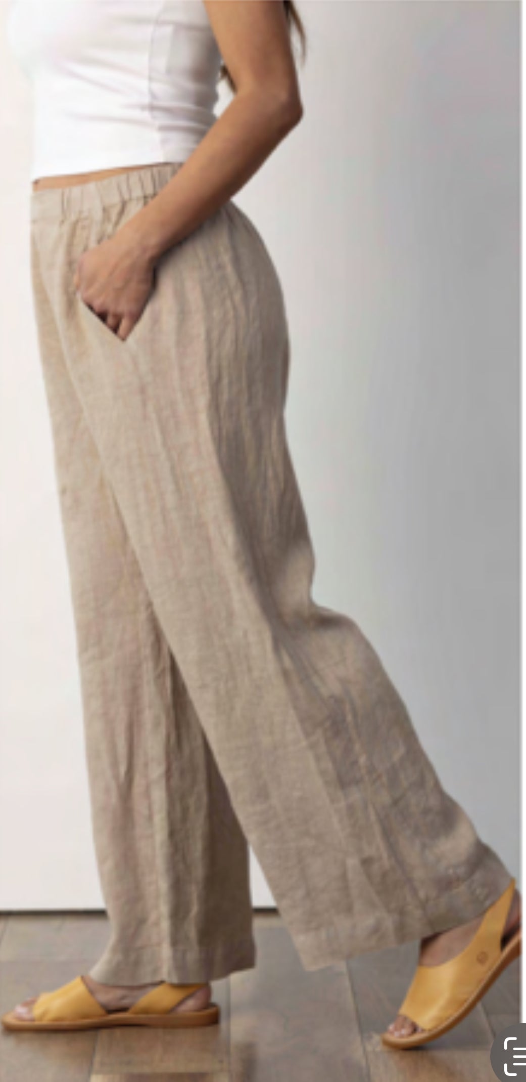 MILA MADISON POCKET LINEN PANT SAND