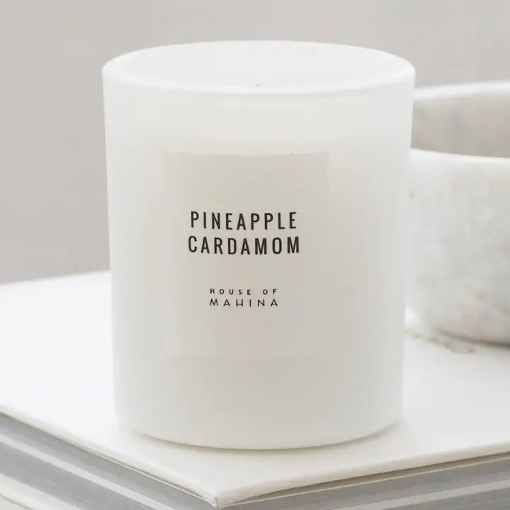 HOUSE OF MAHINA (MAKANA) PINEAPPLE CARDAMOM  CANDLE 4 OUNCE