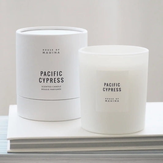 HOUSE OF MAHINA PACIFIC CYPRESS (FORMERLY MAKANA COASTAL CYPRESS) CANDLE TWO SIZES