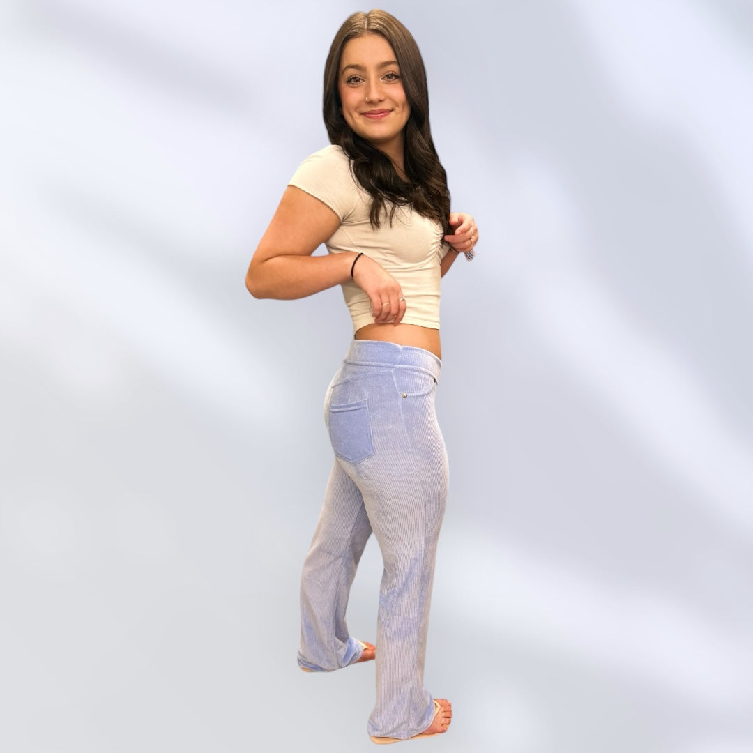 GODDESSWEAR CORDUROY CLASSIC FLARE PANT 630 HIGH WAIST WITH BACK POCKETS PASTEL ULTRA LITE  COLLECTION