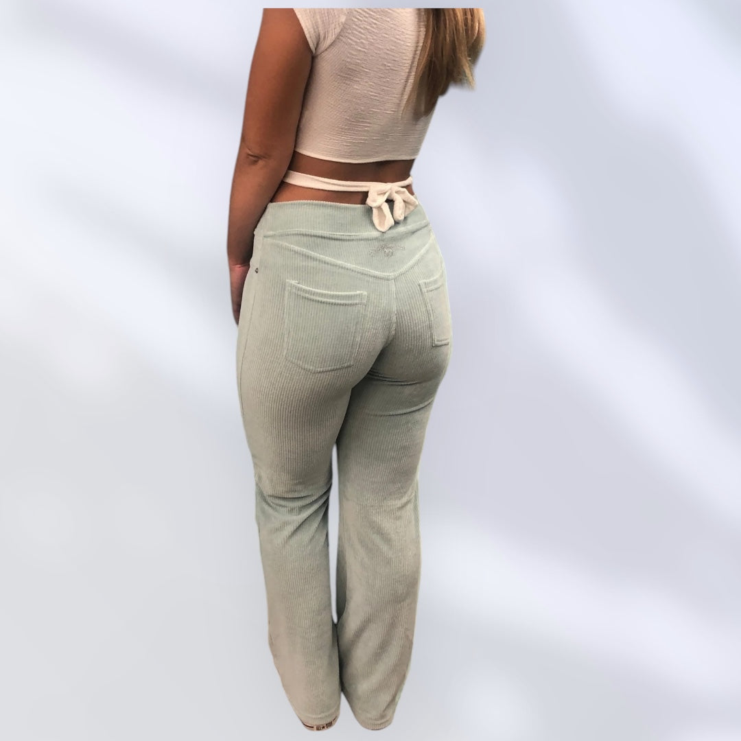 GODDESSWEAR CORDUROY CLASSIC FLARE PANT 630 HIGH WAIST WITH BACK POCKETS PASTEL ULTRA LITE  COLLECTION